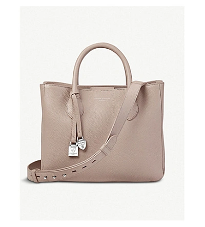 Aspinal Of London London Small Leather Tote Bag In Soft Taupe