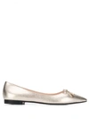 PRADA METALLIC LOGO PLAQUE BALLERINA SHOES