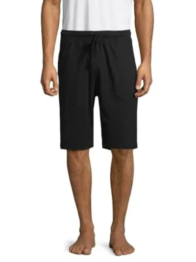 Unsimply Stitched Drawstring Cotton Shorts In Black