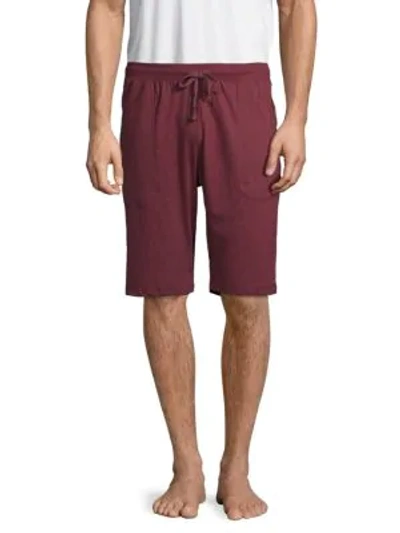 Unsimply Stitched Drawstring Cotton Shorts In Cranberry