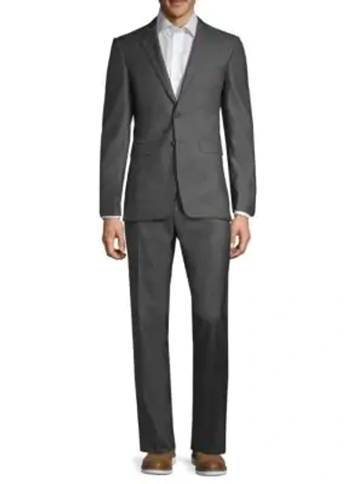 Burberry Millbank Standard-fit Notch Wool & Silk Suit In Dark Grey