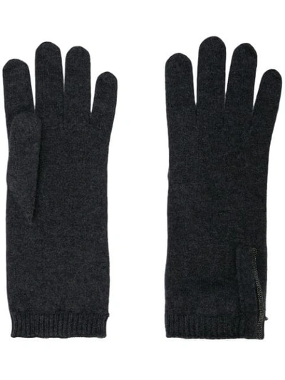 Brunello Cucinelli Knitted Gloves In Grey
