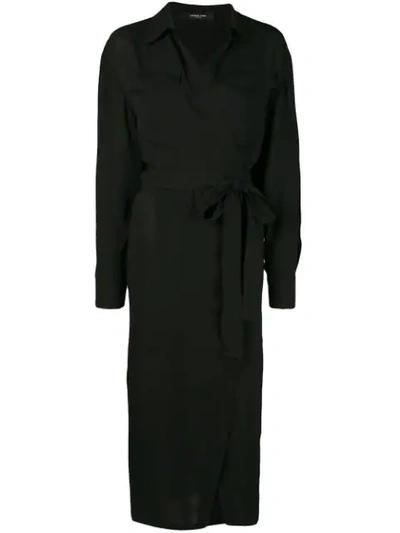 Derek Lam Wrap-front Dress In Black
