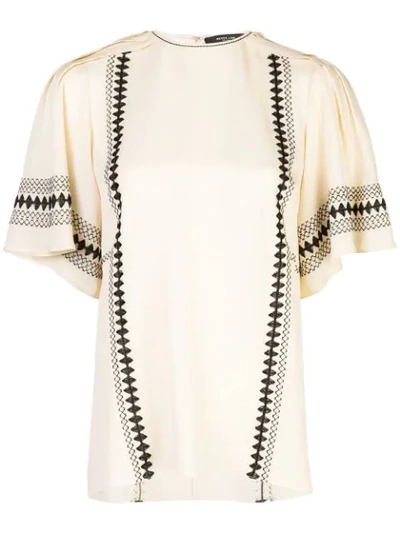 Derek Lam Embroidered Blouse In White