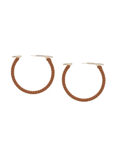 Ferragamo Salvatore  Hoop Earrings - Brown