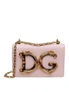 DOLCE & GABBANA DG Girls pink nappa leather shoulder bag