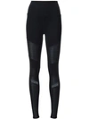 Alo Yoga High-waist Moto Sport Leggings With Mesh Panels In Black