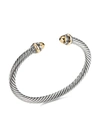 David Yurman ‘cable Classics' 14k Gold Sterling Silver Citrine Cuff In Metallic