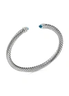 David Yurman Cable Classics Bracelet With Hampton Blue Topaz And Diamonds In Metallic