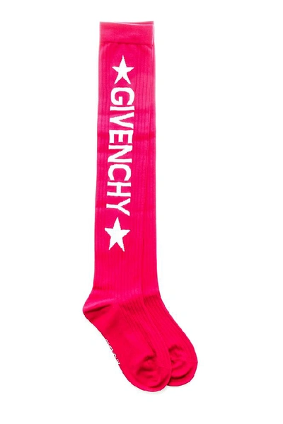 Givenchy Star Logo Socks In Pink