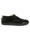 Grenson Patent Leather Wingtip Brogue Sneakers In Black