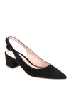 GIANVITO ROSSI LOW-HEEL SUEDE SLINGBACK PUMPS,PROD216120213