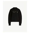VERSACE SAFETY PIN-EMBELLISHED WOOL JUMPER