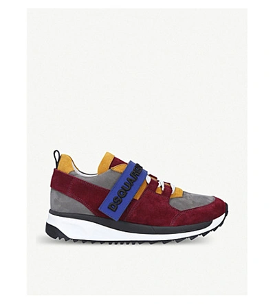 Dsquared2 Martin Colour-blocked Suede Trainers In Mult/other