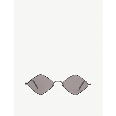 Saint Laurent Lisa Diamond-frame Metal Sunglasses In Black