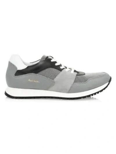 Paul Smith Pioneer Leather & Mesh Sneakers In Grey
