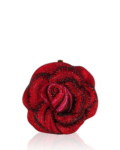 Judith Leiber New Rose Crystal Minaudiere In Siam Multi