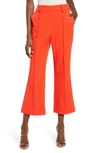ENGLISH FACTORY BUTTON DETAIL CENTER SEAM FLARE CROP TROUSERS,BH187P