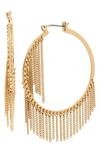 ALLSAINTS FRINGE HOOP EARRINGS,247750GLD710