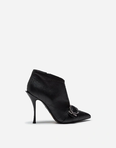 Dolce & Gabbana Black Quilted Leather Ankle Boots