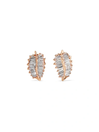 Anita Ko Rose Gold Small Palm Leaf Studs In Not Applicable