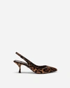 Dolce & Gabbana Leopard-print Calf Hair Slingback Pumps