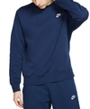 Nike Sportswear Club Fleece-back Cotton-blend Jersey Sweatshirt In Navy