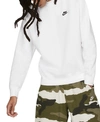 Nike Tech Fleece-lined Crew-neck Sweatshirt In White