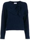 RED VALENTINO HEART DETAILED JUMPER