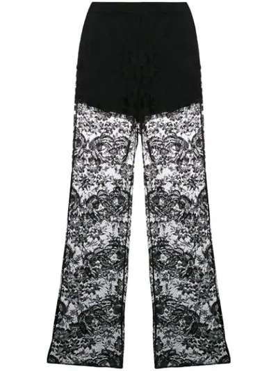 Prada Lace Flared Trousers - 黑色 In Black