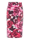 PRADA ROSE PRINT PENCIL SKIRT,11012311