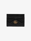 Gucci Black Gg Marmont Quilted Leather Card Holder In Black