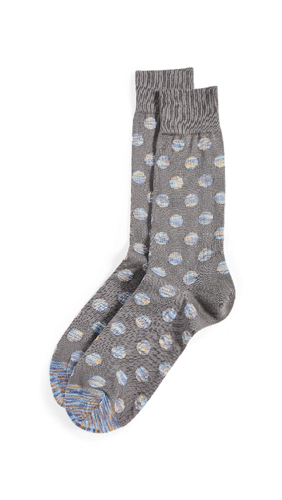 Paul Smith Space Polka Socks In Grey Print
