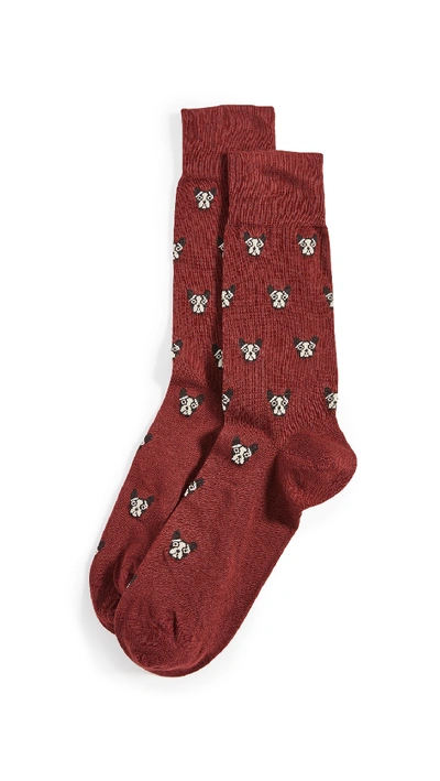 Paul Smith Doggo Socks In Red Print