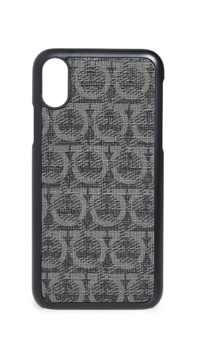 Ferragamo Printed Gancio Iphone X / Xs Case In Black/grey