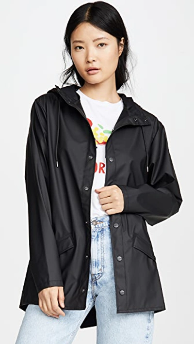Rains Black Jacket In Black
