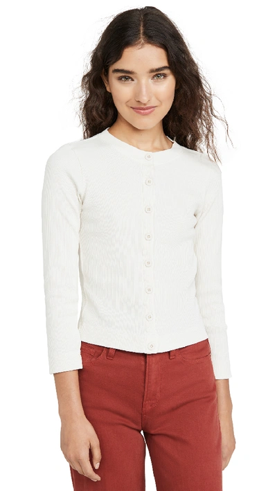 Amo Rib Cardigan In Off White