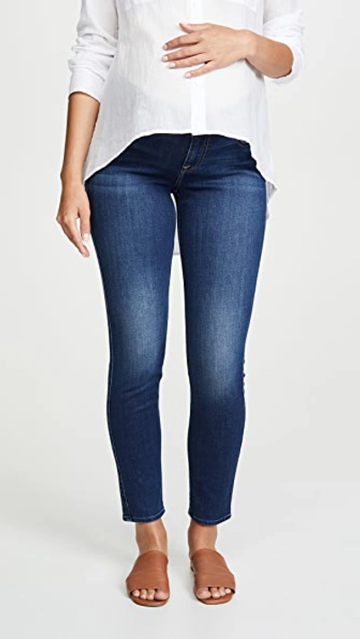 7 For All Mankind High Waist Ankle Skinny Jeans In Court St In Blue