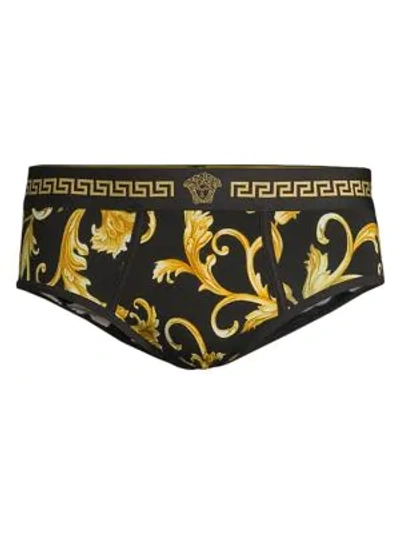 Versace Slip Basso Intimo Uomo Stretch Briefs In Yellow