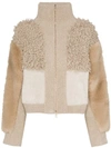 STELLA MCCARTNEY PATCHWORK FAUX FUR BOMBER JACKET