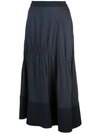 TIBI PINDOT SHIRRED PANEL SKIRT