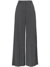 PRADA CHECK PLEATED TAILORED TROUSERS