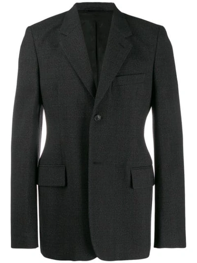Balenciaga Grey Hourglass Single-breasted Coat In Dark Grey