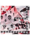 ALEXANDER MCQUEEN floral and skull print scarf