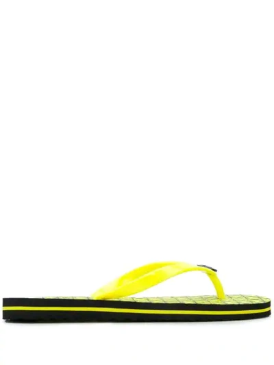 Michael Michael Kors Logo Flip Flops In Yellow