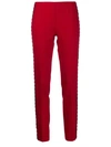 P.a.r.o.s.h Stud-embellished Skinny Trousers In Red