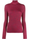 GUCCI TURTLE NECK RIBBED SWEATER
