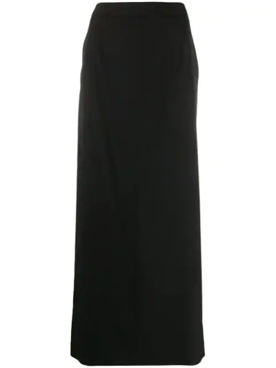 Maison Margiela Side Slit Maxi Skirt In Black