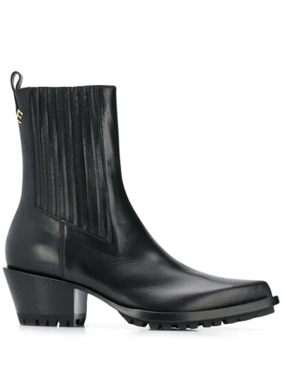 Ermanno Scervino Texan Boots In Black Leather