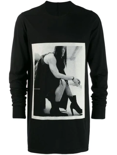 Rick Owens Drkshdw Graphic Print Sweatshirt In Black